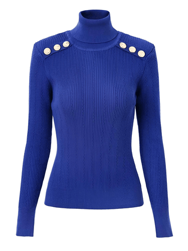 Women's High-End Turtleneck With Gold Buttons - In 7 Colors! -, Turtleneck Sweater , Drestiny , Australia, Black, Blue, Canada, Casual Shirts, Dark Olive Green, Deep Pink, Dress Shirts, FR, L, M, New Zealand, Pink, Pullovers, Red, S, Turtlenecks, United Kingdom, United States, White, XL , Drestiny , www.shopdrestiny.com